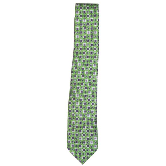 NEW Polo Ralph Lauren Silk Tie!Green With Medallion PatternMADE IN ITALY